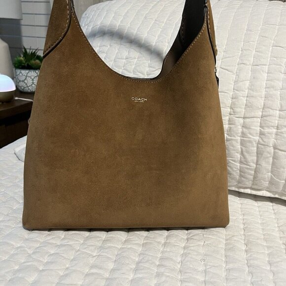 Coach Brown Suede Tote Bag - Picture 1 of 11